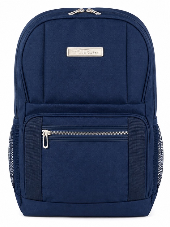 Bella Russo Handbags - Bella Russo Navy Blue Backpack With Multiple Pockets & Mesh Side Compartments Fo